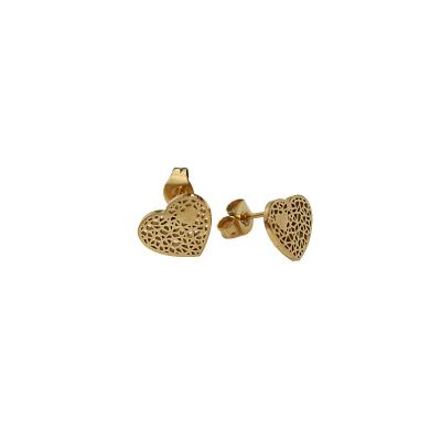 China Other Hot Selling Stainless Steel Heart Drop Earring Gold Plated Stud Earrings for sale