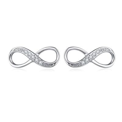 China Romantic S925 Sterling Silver Infinity Endless Symbol Accessories Jewelry Necklace Making Bracelet Components For Women Gift for sale