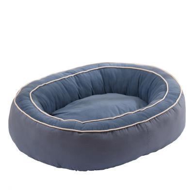 China 2022 Hot Selling Sustainable Luxury Elliptical Pet Bed Clothes Amazon Amazon Cotton Plush Faux Fur Removable Washable Dog Cat Round Pet Bed for sale