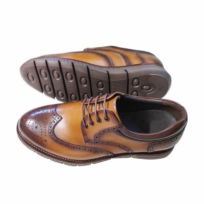 China New Arrival Waterproof Oxford Classic Leather Men's Brogue Brown Genuine Leather Dress Shoes for sale