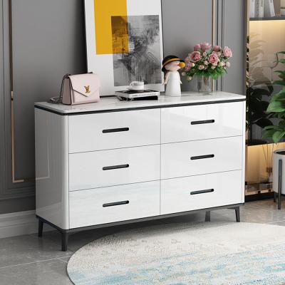 China Paint Right Side 6 Drawer Cabinet Bedroom Furniture White Storage Cabinet Adjustable Chest (Height) for sale