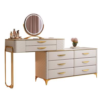 China Modern Furniture Foldable High End Modern Dressing Table Bedroom Metal Dressing Table Solid Wood Dressing Table for sale