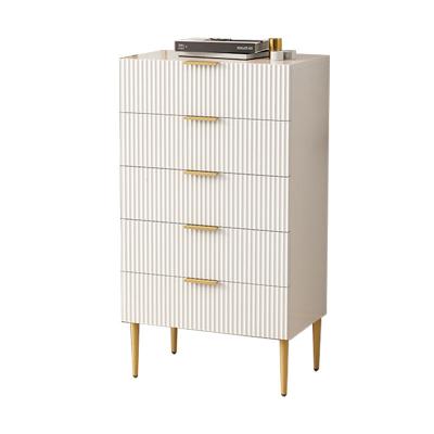 China Modern White Metal Leg Storage Cabinet Bedroom Bedside Table Living Room (Waist) Drawer Adjustable Cabinet for sale