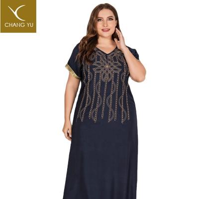 China Troditional dresses traditional Middle East clothing robe plus size islamic dark blue women muslim abaya for sale