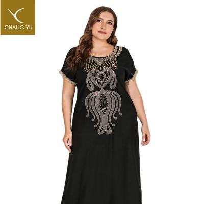 China Troditional Dresses Dubai New Style Embroidered Size 3XL Casual Plus Size Women Islamic Abaya for sale