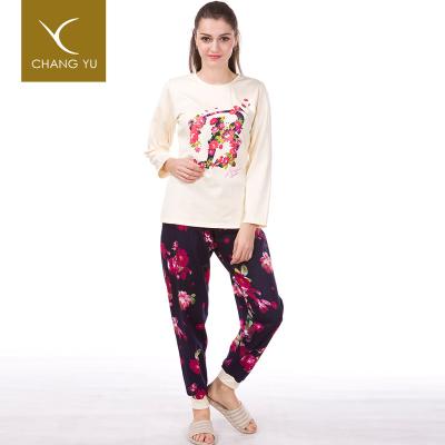 China Hot sale design ladies cotton spandex breathable pajamas, women pajamas sleepwear for sale