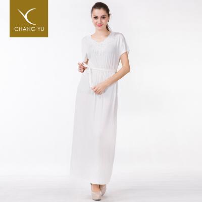 China Anti-Static Hot Sale Fashion Summer Short Sleeve Women Stylish White Casual Dress for sale