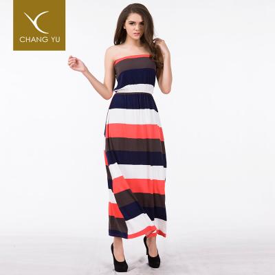 China Anti-static Nice Fashion Design Summer New Women's Sleeveless Clothes Women's Maxi Dress Striped Dress for sale