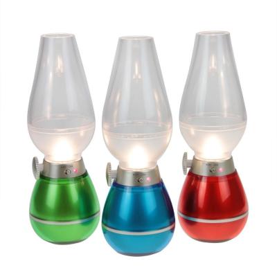 China Retro Blow Control Rechargeable LED Kerosene Night Light Creative Desk Lamp for sale