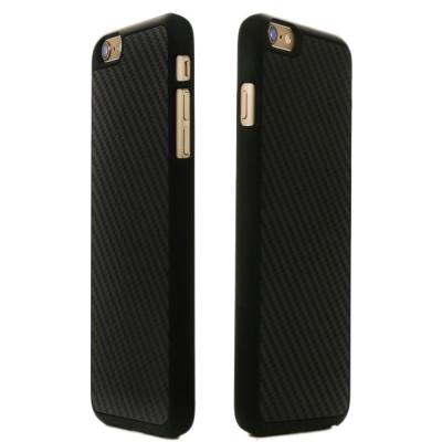 China Luxury Carbon Fiber Chromed Edge Plastic Mobile phone Cases for iphone 6 for sale