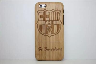 China Caja de madera de bambú natural del teléfono celular del diseño de Barcelona para Iphone 6 4,7 pulgadas en venta