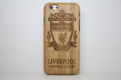 China Cajas de madera de bambú del teléfono celular del carbono del club del fútbol de Liverpool para Apple Iphone en venta