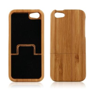 China El teléfono celular de madera de bambú real hecho a mano encajona la cubierta trasera del estuche rígido para el iPhone 5 en venta