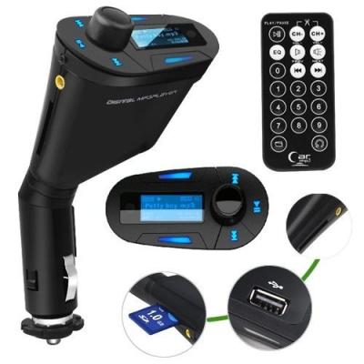 China LCD kit Car MP3 Player Wireless FM Transmitter With USB SD MMC Slot remote Blue for sale