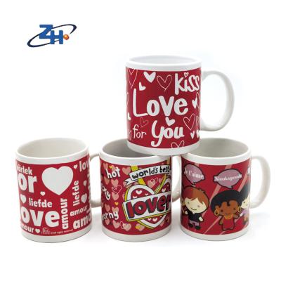 China Sustainable Design Custom Printing Promotional Mug For Valentine's Day With Handle for sale