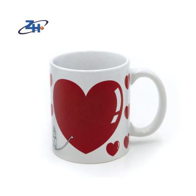 China Sustainable Valentines Day Hot Sales Porcelain Mug Ceramic Coffee Mug With Decal Design for sale