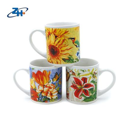 China Zibo Viable Custom Flower Printed Ceramic Gift Mug Coffee Mug for sale