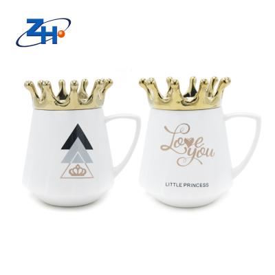 China Viable Hot Selling High Cost Performance Creative Crown Mug Porcelain Ceramic Coffee Mug for sale