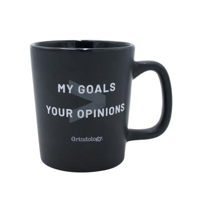 China Hot Selling Viable High Quality Black White Character Printing Ceramic Coffee Mugs For Sale for sale