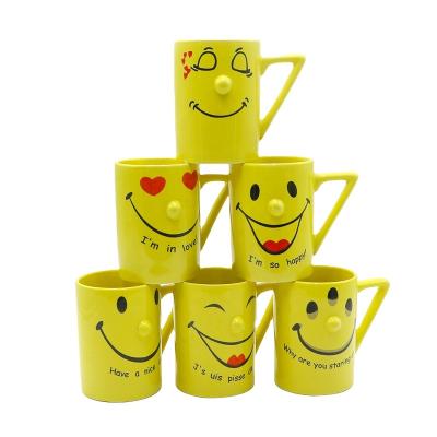 China Viable Hot Selling High Quality Promotional Coffee Yellow Decal Printing Ceramic Mug for sale