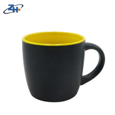 China Viable Wholesale Matte Black Custom Ceramic Coffee Mug Tea Milk Mug for sale