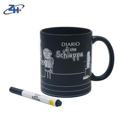 China New products cheap custom chalk matte black ceramic coffee mug for sale for sale