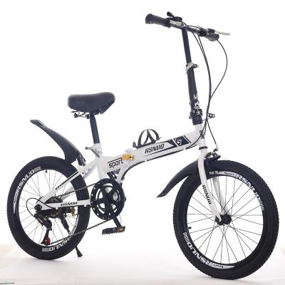 China New Style 16 Inch 9 Speed ​​Eco-Friendly Triple Folding Bike Chrome-Molybdenum Alloy Frame Mini Trifold Bicycle Steel V-Brake for sale