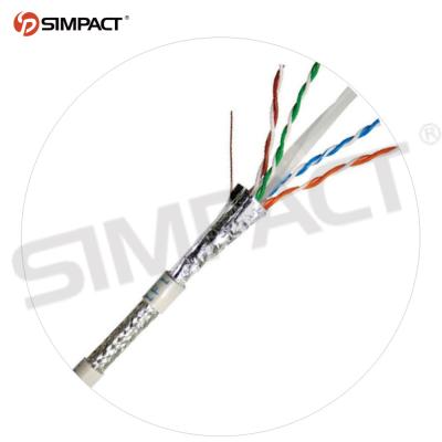 China Communication Simpact Best Selling 24AWG Telecom CCA Since SFTP Cat5e Flat Lan Network Cable With Power for sale