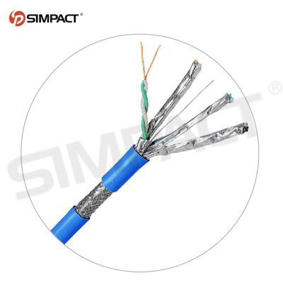 China Telecom Communication Simpact Internet CAT7 Flat Cable Since CCA Each Color Ethernet Network Cable SFTP FFTP Shielded LAN Cable for sale