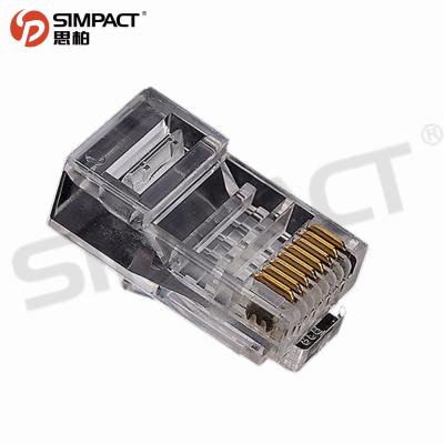 China High Quality Simpact Gold Plated 8P8C RJ-45 Network RJ45 Cat5 CAT5e Modular Plug Connector for sale