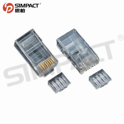 China Network simpact RJ45 ethernet modular jack connectors for cat 5E Cat.5 Cat6 network cables rj45 cat6 connector for sale