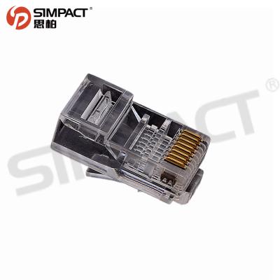 China Network Simpact Wholesale RJ12 CAT3 UTP 6P6C Security Crystal Adapter Plug Network Modular Cables Connector for sale