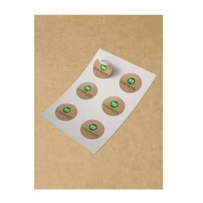 China Kraft China Factory Supply Custom Self Adhesive Kraft Paper Sticker Label For Box for sale