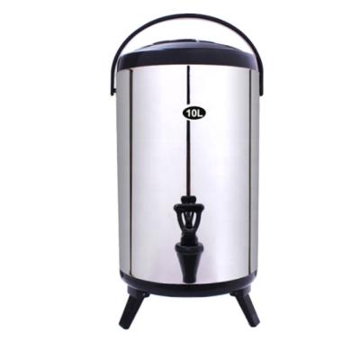 China Commercial Juice Shop Stainless Steel Insulation Barrel 12L Storage Milk Tea Drinking Bucket For Cafe Bubble Tea Shop for sale