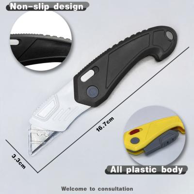 China Easy Carry Hot Selling Pocket High Quality Cheapest Multifunctional Folding Blade Trapezoid Cost Utility Knife for sale