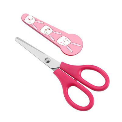 China With Cover Device Safety Children Shears School Office Stationery Scissors With Cover Device for sale