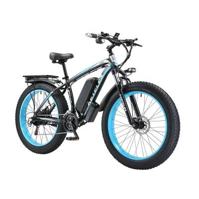 China USA Stock 1000W Fat Tire Electric Bicycle 17.5AH Battery 26