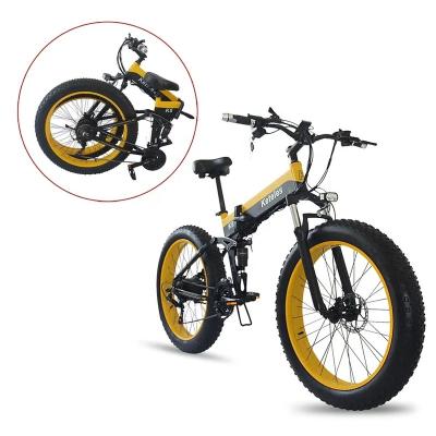 China Top Aluminum Alloy 21-Speed ​​26x4.0 EU Configuration 1000W Motor 15AH Lithium Battery Inch Fat Tire Folding Electric Bike for sale