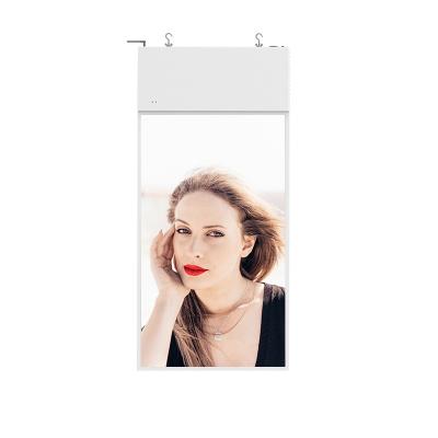 China 43 55 Inch 2K Vertical Windows Digital Signage Shop Lcd Smart Double Side Store Display Screen Hanging Windows Digital Signage for sale