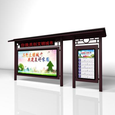 China 49 55 Inch Advertising Light Box LCD Outdoor Digital Signage Bus Shelter Bus Stop Station for sale