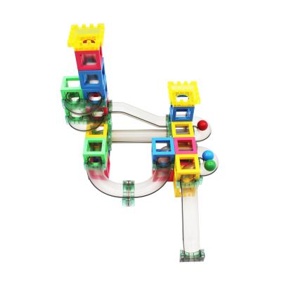 China Marble Race Brain Game Toys Educational Games Magnetic Blocks Building DIY Construction Toy STEM Tunnel for sale