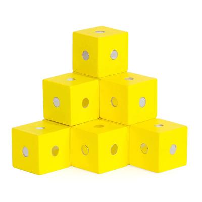 China Building Toy Hot Selling Mini Colorful Wooden Magnetic Building Blocks For Kids Toys for sale