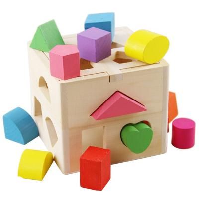 China Cube Matching Toy New Educational Wooden Activity Cube Shape Matching Toys For Child Study for sale