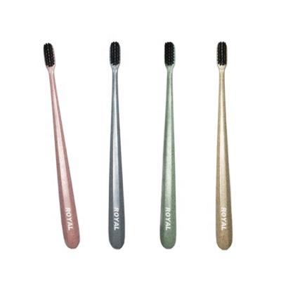 China Multiple Use Brand OEM Charcoal Bristle Wheat Straw Bamboo Toothbrush for sale