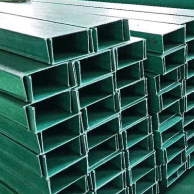 China Insulated Flame Retardant Green Crane Span Structure Customized Trough type cable tray for sale