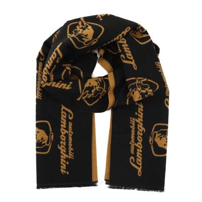 China Soft Soft Feeling Famous Car Brands Color Mens Logos Custom Woven Gift Squishy Warm Winter Scarf Designer for sale