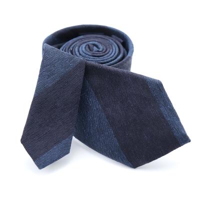 China 100% Gray Blue Striped Necktie Grainy Mens Woven Jacquard Handmade Chinese Woven Jacquard Neck Ties High Quality Custom Made High Quality Canvas Ties for sale