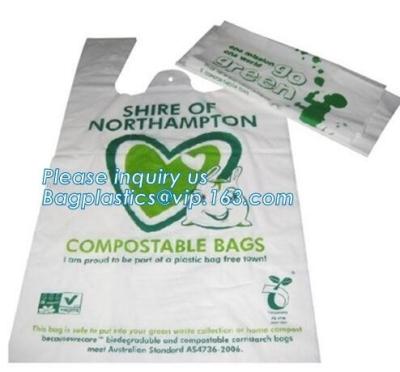 China Biodegradable White Trash Bags Compostable Food Waste Bags, cornstarch 100% biodegradable compostable bags on roll for f for sale