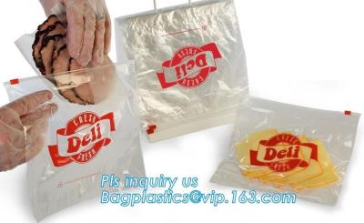 China PE slider zipper saddle deli bag, Biodegradable Zip lockk saddle deli bag, saddle deli slider bag, LDPE Custom Saddle deli for sale