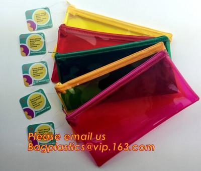 China lovely water-proof pencil case promotional plastic mateiral pencil bag cleazipper file bag for pencil for sale